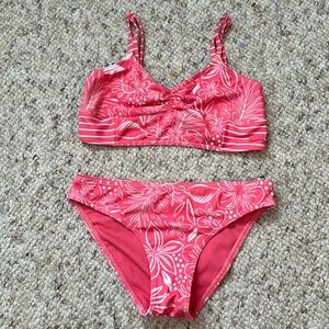 ROXY Girl Two Piece Bikini Pink Floral